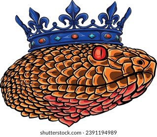 Snake Crown logo template design Vector illustration