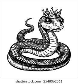 A snake with a crown on its head