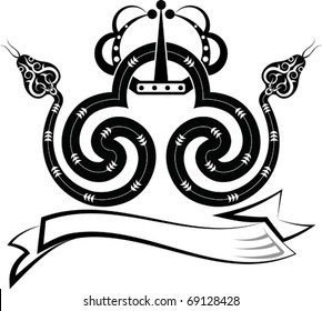 Serpiente con tatuaje de la corona