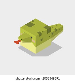 snake cubic isometric on gray background