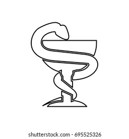 Snake and cup icon .