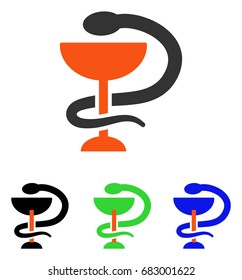 Snake Cup vector icon. Illustration style is a flat iconic colored symbol with different color versions.