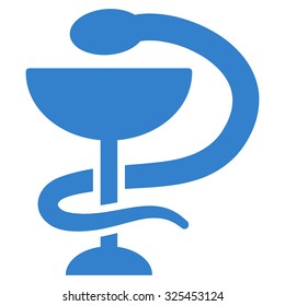 Snake Cup vector icon. Style is flat symbol, cobalt color, rounded angles, white background.