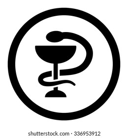 Snake Cup vector icon. Style is flat rounded symbol, black color, rounded angles, white background.
