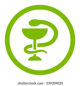 Snake Cup vector icon. Style is flat rounded symbol, eco green color, rounded angles, white background.
