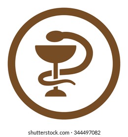 Snake Cup vector icon. Style is flat rounded symbol, brown color, rounded angles, white background.