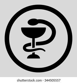 Snake Cup vector icon. Style is flat rounded symbol, black color, rounded angles, light gray background.