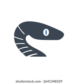 Snake with curled body and eye icon