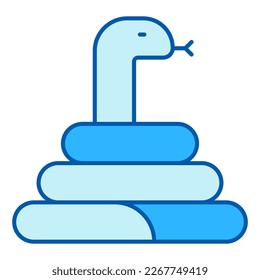 The snake curled up and raised its head in an attack - icon, illustration on white background, similar style