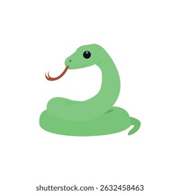 snake cute animal reptile vector green symbol sign icon emoji illustration