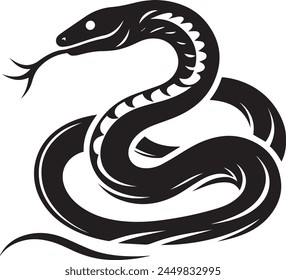 Snake Dark Silhouette Illustration Serpent