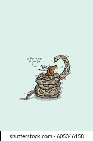 snake and deer cartoon