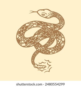 snake desert illustration vector art