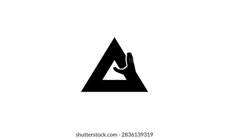 Snake devouring itself, black isolated vector silhouette