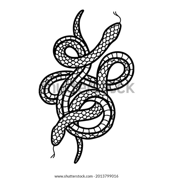 Snake Doodle Illustration Traditional Tattoo Vector Stock Vector ...