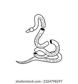 snake doodle vector illustration concept