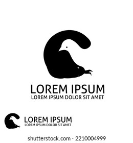 Snake and dove abstract logo design template
