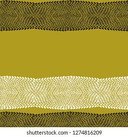 Snake dragon skin scales texture. pattern black yellow gold white background. simple ornament, Can be used for card banner template. Vector