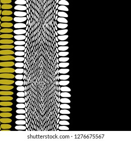 Snake dragon skin scales texture. pattern black yellow gold white background. simple ornament, Can be used for card banner template. Vector