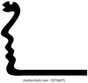 Snake "drawing" a human profile