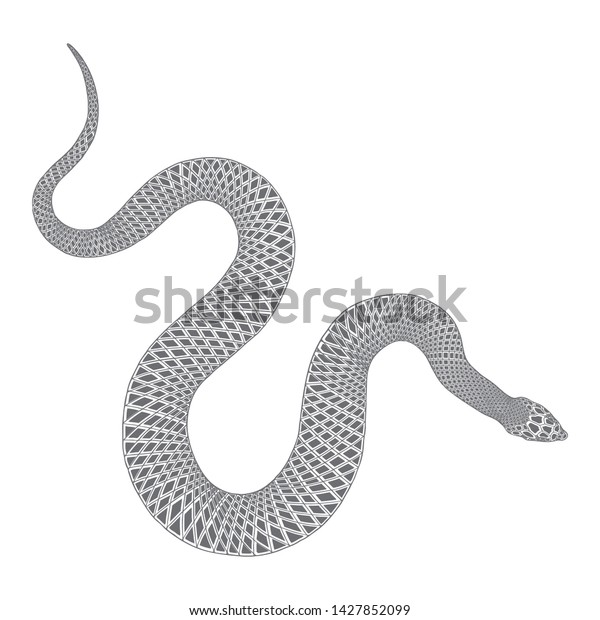 Snake Drawing Illustration Black Serpent Isolated Stock Vector (Royalty ...