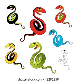 snake drawing vector