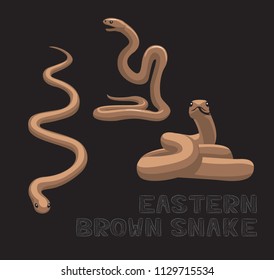 Snake Eastern Brown Cartoon Vector Illustration