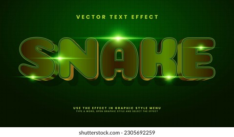 Snake editable text style effect. Vector text effect, with luxury concept.