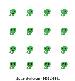 snake emoticon or smile icon for user interface and social media