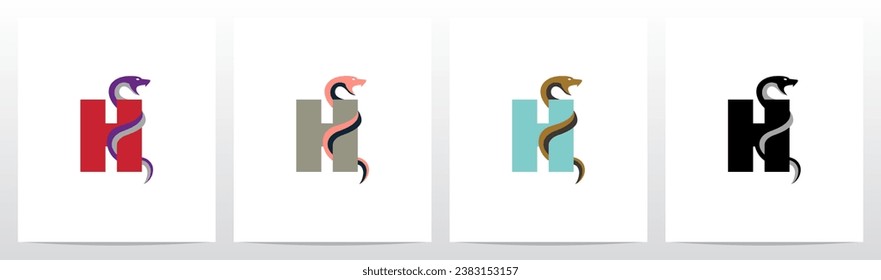 Snake Encircling Letter Logo Design H