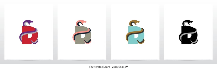 Snake Encircling Letter Logo Design D