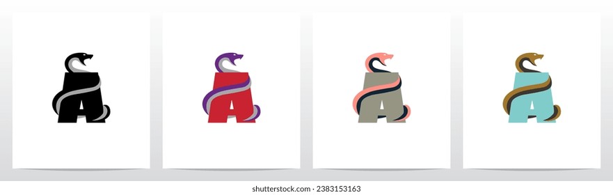 Snake Encircling Letter Logo Design A