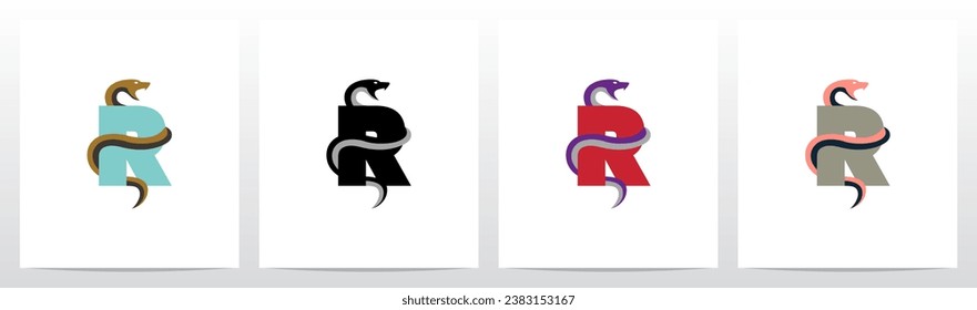 Snake Encircling Letter Logo Design R