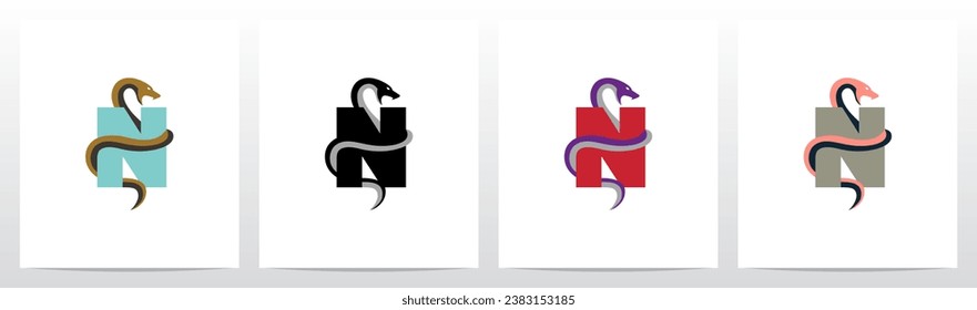 Snake Encircling Letter Logo Design N