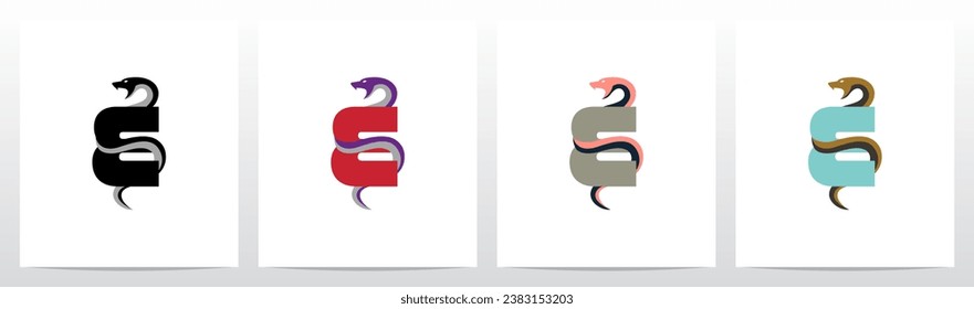 Snake Encircling Letter Logo Design E