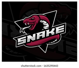 
Snake Esport gaming mascot logo template Vector. Modern Head Snake Logo Vector
