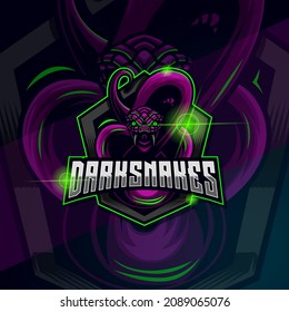 Snake E-sport logo design template