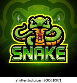 Snake esport logo mascot design