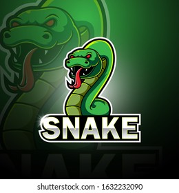 Snake esport mascot logo design