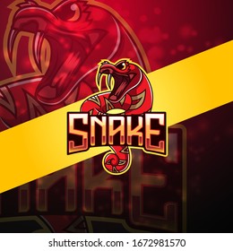 Snake esport mascot logo design