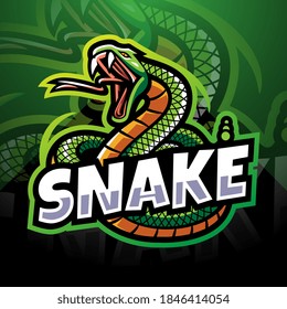 Snake esport mascot logo design