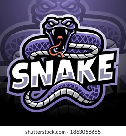 Snake esport mascot logo design