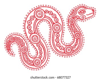 snake ethnic tribal decorative art drawing vector