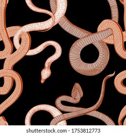 Snake exotic pattern. Snake skin. Vector illustration. Reptiles seamless pattern.