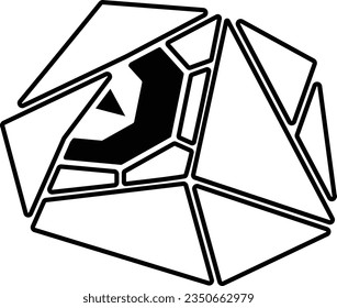 snake eye and stone, simple vector object with 2 color blend make it unique with negative space concept.