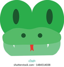 Snake face. It is based on diferente shapes. You can change its colors if you need to. Similar to Crocodile. You can add details.
