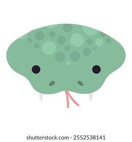Snake face, cute hat costume accessory hand drawn illustration. Cartoon vector illustration. Flat style design. Korean Lunar New Year Seollal holiday card, poster, banner element