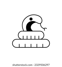 Snake face Glyph Vector Icon that can easily edit or modify

