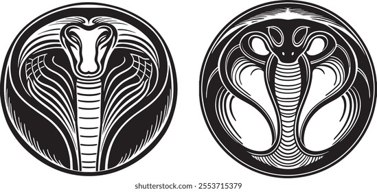 snake face logo silhouette vector illustration, silhouette of cobra head, snake vector silhouette