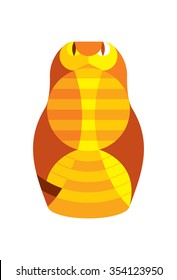 The snake in a figure nesting dolls on a white background